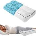 HOMBYS Shredded Memory Foam Knee Pillow for Side Sleepers, 6.5" Height Pillow Between Legs for Aligns Spine & Relieves Pressure Hip & Leg Elevation, Supportive Pillow for Pregnancy, Sciatica, White