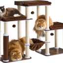 FourFurPets Modern Cat Tree, Cat Tower for Indoor Cats, Wooden Cat Tree