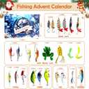 Labeol Advent Calendar 2025, 24 Days Christmas Countdown Surprise with 24 PCS Unique Fishing Tackle Lure Advent Calendar Set, Xmas Fishing Gift for Fishing Lovers Adult Men