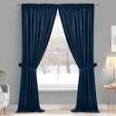 StangH Navy Blue Blackout Velvet Curtains for Doorway, 84 inches 2 Panels Thermal Insulated Noise Reducing Room Dividers for Living Room/Bedroom/Apartment, W42 x L84, 2 Panels