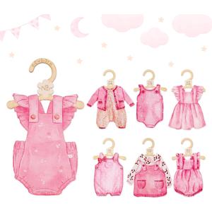 7Pcs Girl Clothes Wood Baby Closet Dividers Lovely Pink Hanging Closet Organizer Newborn to 24 Month Infant Wardrobe Organizer for Home Nursery Baby Shower