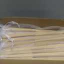 50pcs Fabric Hand Fan Fabric Bamboo Handheld Folded Fan with Organza Bags and Thank you Tags Wedding Party Favors (White)