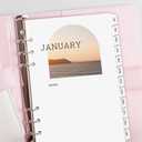 A5 Notebook Divider  12-Month Planner Binder with Customizable Cards, Durable 6-Ring Organizer for Notes, Journaling, and Planning  Compact and Refillable (8.5"*5.5") (Black)