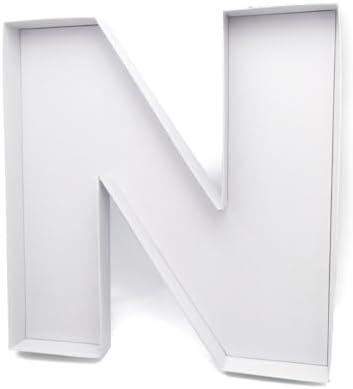 WENPACK 15" Fillable Cardboard Letter Charcuterie Tray Paper Mache Sweet Cupcake Birthday Box (N)