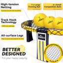 Outdoor Beach Ball Game Includes 3 Balls, Net and Carrying Bag -Roundnet Game Set for Adults, Kids, and Family - Perfect for Beach, Yard, Lawn, Backyard, and Park, Yellow 