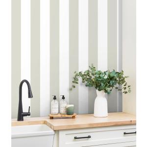 Guvana 17.7"x394" Striped Wallpaper Brown Peel and Stick Wallpaper Brown and White Contact Paper Modern Removable Waterproof Wall Paper for Accent Wall Laundry Room Decor