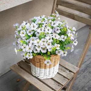 Artificial Flowers Plants for Outdoors Summer Decoration, 12 Bundles purple Fake Flowers Silk Outside Morning Glory UV Resistant Realistic Faux Flowers for Planter Front Door Porch Patio Yard