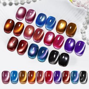 JODSONE 12 Colors Cat Eye Gel Nail Polish Set Blue Purple Red Black with Base Coat &Top Coat Magnet for DIY Salon Nails All Seasons (10Color-CE-3)