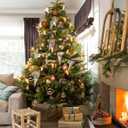 Hollyone 1.57" Orange Christmas Ornaments - 36 Pcs Mini Shatterproof Balls - Christmas Tree Decorations - Small Xmas Ornaments with Hanging Loop - Wedding, Holiday, Party, Home Decor