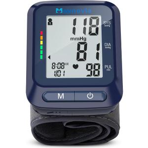 Wrist Blood Pressure Monitor - Automatic Blood Pressure Cuff for Home Use, Digital BP Monitor Wrist with Large LCD Display, BP Cuff Wrist for Adults, 2x60 Memory, Fits 5.3"-8.5"