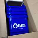 6 Gallon Stackable Recycling Bin Container in Blue, Eco-Friendly BPA-Free Handy Recycler with Handle, 4-Pack