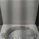 SIMON'S SHOP Vintage Wall Mirror in White with Gold Accents, Antique Oval Framed Mirror Scroll Design for Entryways Living Room Bedroom, 18 x 24 Inch, Silver