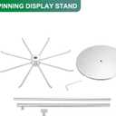 uxcell Keychain Display Stand, 1Pcs - Metal 1-layer Rotating Jewelry Display Stand with 8 Hook, Adjustable Display Rack for Necklace Craft Shows (Silver)