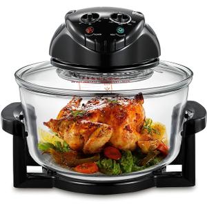 20L 3-in-1 Turbine light wave oven，glass air fryer, 360 ° circulating heating, high-precision glass body, healthy kitchen baking, toaster, broiler, toaster, steamer, and grill (3), 20.0 Liters