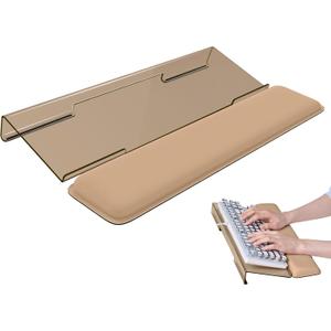 Computer Keyboard Stand for Desktop, Keyboard Riser Wrist Rest Holder for Easy Typing, Office Desk, Home, School Accessories(Coffee)