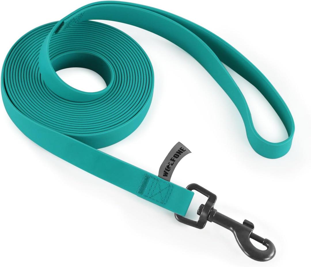 Wolfone 5ft Viridian Green Long Leash - Waterproof Training Dog Leash for Recall, Swimming, Camping, Beach, Hunting, Walking (1.5M)