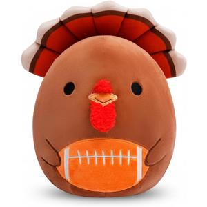 Turkey Ace Plush with Football, Stuffed Animal Toy 11 In