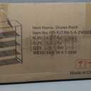 HOMEFORT 5 Tiers Shoe Rack Organizer,23" Shoe Storage Shelf for Closet, Shoe Rack for Entryway, Each Tier Fits 3 Pairs, Shoe Stand with Metal Shelves and MDF Top Board, Washed Gray