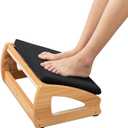 StrongTek Wood Ergonomic Footrest - 4-Angle Adjustable Foot Stool for Desk, Office Footrest, Anti-Slip Foot Stand for Under Desk, Enhances Posture, Promotes Blood Circulation, Easy Assembly (Espresso) (Natural-soft)