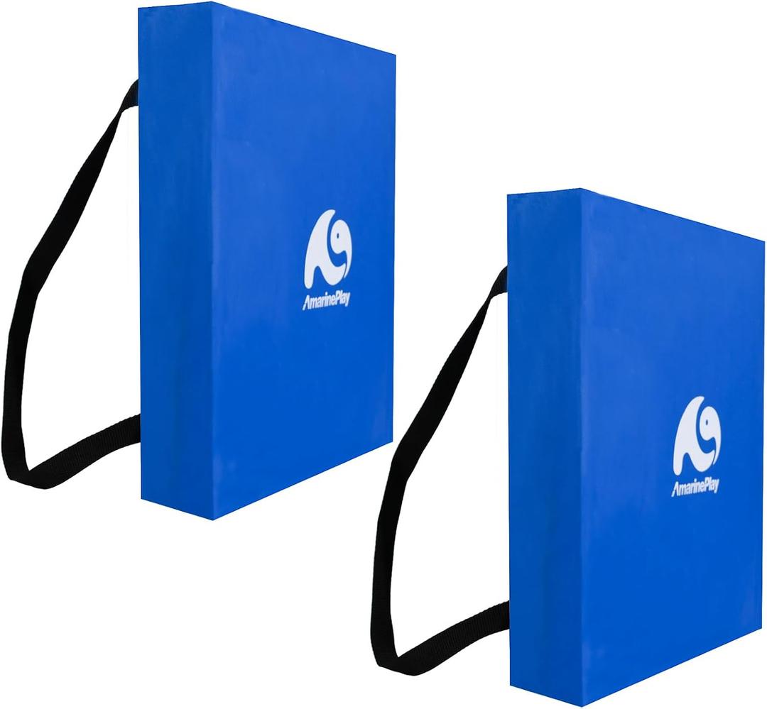 Boat Throwable Flotation Cushion,Emergency Marine Throwable Seat Cushion and Boat Throw Flotation Devices for Kayaks Canoes,Coast Guard USCG Approved Type IV PFD,Blue-2PK, 16''Wx14''Lx2.7''H
