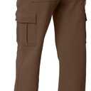 QINSEN Baggy Medium Waist Elastic Sweatpants for Womens Casual Long Fleece Cargo Pants with Pockets (Chestnut) M