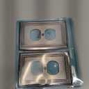 Henne Bery Sunken Pearls Heavy Duty Decorative Wall Plate Switch Plate Outlet Cover (Single Duplex, 2 Pack, Heirloom Silver)