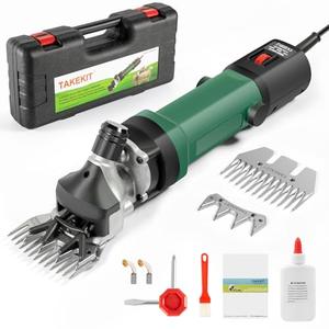 TAKEKIT Sheep Shears, 600W Professional Heavy Duty Sheep Clippers, 6 Speeds Electric Animal Shears for Alpacas Llamas Lambs and Large Dogs with Think Hair, One Set of Extra Blades Included