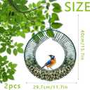 Peanut Bird Feeder, Hanging Feeder Round Metal Whole Wild Bird Feeder with Hanging Hook for Outdoor Birds and Squirrels Feeding Rust & Proof