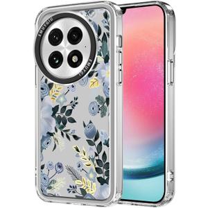 for oneplus 13R Case 5G [Buffertech 6.78ft Military-Grade Drop Protection] [Anti Peel Off Tech] Clear TPU Bumper Phone Case Cover Design (Blue Nemophila)