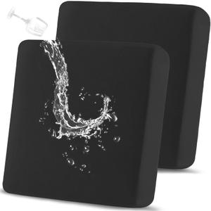 Waterproof Couch Cushion Covers Sofa Seat Covers, Stretch Individual Sofa Cushion Covers for Sectional, Reversible Couch Protector Covers for Pets (2-Piece Loveseat Cushion Cover, Black)
