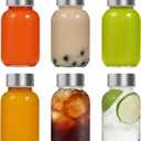 Danmu Glass Juice Bottles with Lids 5oz,Juicing Bottles Reusable Glass 100% Leakproof for Juicing,Ginger Shot,Wellness Shot,Water,Kombucha,Milk,Milkshake,Coffee 6 Pack,Dishwasher Safe