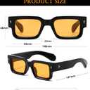 EYLRIM Thick Frame Square Sunglasses for Women Men Chunky Rectangle Sun Glasses Black Shades UV400 Protection (02 Black/Orange)