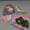 18 inch Doll Clothes and Accessories for American 18 Inch Dolls Girl Clothing Gift, 18Pcs Complete Set Clothing with Outfits, Dress, Shoes, Swimsuit, Underwear, Hat, Handbag, Clothes Hangers