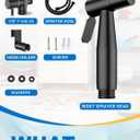 Black Handheld Bidet Sprayer for Toilet, Jet Sprayer for Toilet Muslim Shower, Adjustable Cloth Diaper Sprayer Bidets Attachment for Toilet, Bidet Hose for Feminine WashMatte Black