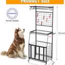 PLKOW Sports Equipment Storage for Garage, Indoor/Outdoor Sports Rack for Garage, Ball Storage Garage Organizer with Basket and Hooks,Toy/Sports Gear Storage