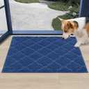 COSY HOMEER Door Mat Non-Slip Entryway Mats for Indoor Use, Absorbent Doormat for Front Door, Washable Low Profile Entrance Mat, 24"x36", Blue (Blue (Soft Lozenge))