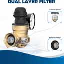 RVGUARD RV Water Pressure Regulator Valve With An Adjustable Knob, Tool-Free, CSA Approved, Lead-Free Brass Water Pressure Reducer with Gauge and Inlet Screen Filter for RV Camper Travel Trailer