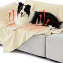 Bedsure Extra Large Dog & Cat Blanket - XL Waterproof, Washable Sherpa Fleece Puppy Blanket, Soft Plush Reversible Throw Furniture Protector, 50x60, White (Antique White-self Warming)