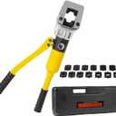 Cable Lug Crimping Tool, 6 AWG to 800 MCM Hydraulic Plier, 16 Ton Hand Crimping Tool for Wires, Terminal, Lug, Crimping Tool Kit with 12 Dies, 400