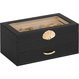 Enthralite Jewelry Box with 1 Drawers : Jewelry Display Organizer for Earrings Necklaces - Gift for Girls Women | Black