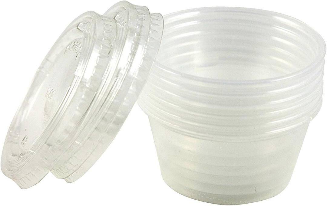 Items 4U! disposable Dressing/Sauce/Jello shot container cups, Clear Plastic, 2 oz, 24 Count