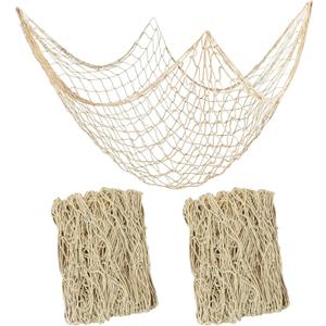 2 PCS Fish Net Decorations, 80 x 40 Inch, Ocean Themed Party Decor Beach, Nautical Wall Hanging Fishing Net for Coastal Bedroom, Bathroom, or Under The Sea Party Decorations