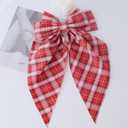 AEGYPIUS Red Hair Bow, 14.9 x 7.8 Inches Christmas Red Hair Bows Plaid Hair Bow for Hair for Women Girls