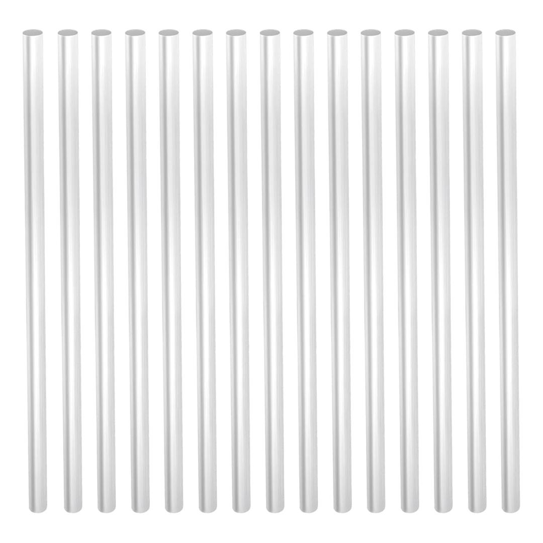 LEXININ 15 PCS Aluminum Rod Bar, 1/2 x 16 Inch Round Soild Metal Bar Stock for DIY Craft and Industry, Silver, 13mm Diameter