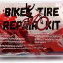 60Pics Bike Tire Repair Kit,Bicycle Inner Tube Patch Kit with Patches and Tire Levers ,Tubeless Tire Repair Rubber Nail with Box and Screwdriver,Convenient Kit for Mountain or Road Bike, Motorcycle
