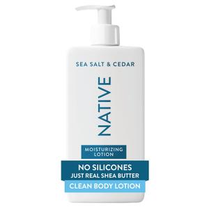 Native Body Lotion, Sea Salt & Cedar, 48-Hour Hydration for Dry & Sensitive Skin, Made with Plant-Based Moisturizers like Shea Butter, Silicone & Paraben Free, 16.5 fl oz