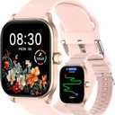 Smart Watch with Built-in GPS, 1.96" HD Display, Answer/Make Calls, 100+ Sport Modes, Heart Rate/Sleep/SpO2 Monitor, Fitness Activity Tracker for Android and iPhone, for women men (Pink, 1.96")
