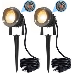 20W Dusk to Dawn Led Outdoor Light 120V 3000K 2000lm Warm White LED Spot Lights Outdoor Landscape Spotlights with Photocell Sensor IP65 Waterproof Spot Lights for Yard Flag Garden Tree, 2 Pack