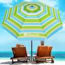 Duerer Beach Umbrellas, 8.5FT Beach Umbrella for Sand with Anchor Heavy Duty Windproof, Height Adjustable Tilt Iron Pole, Portable Beach Umbrella with Carrying Bag for Beach, Patio Garden Outdoor
