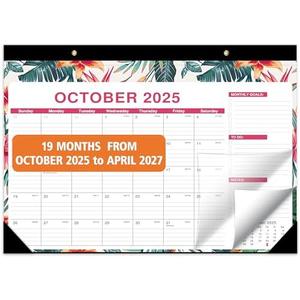 Desk Calendar 2025-2027, October 2025 to April 2027, 21 Months Calendar with TO-DO List 16.5 * 12 Inch, 2025-2027 Desk Calendar for Home or Office Planning and Organizing Pack Of 2